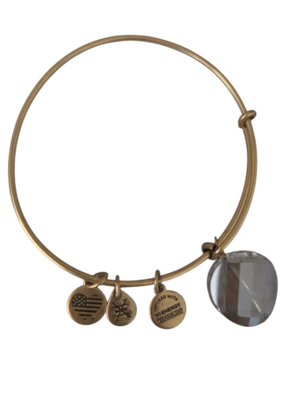 alex and ani crystal gold tone bangle bracelet